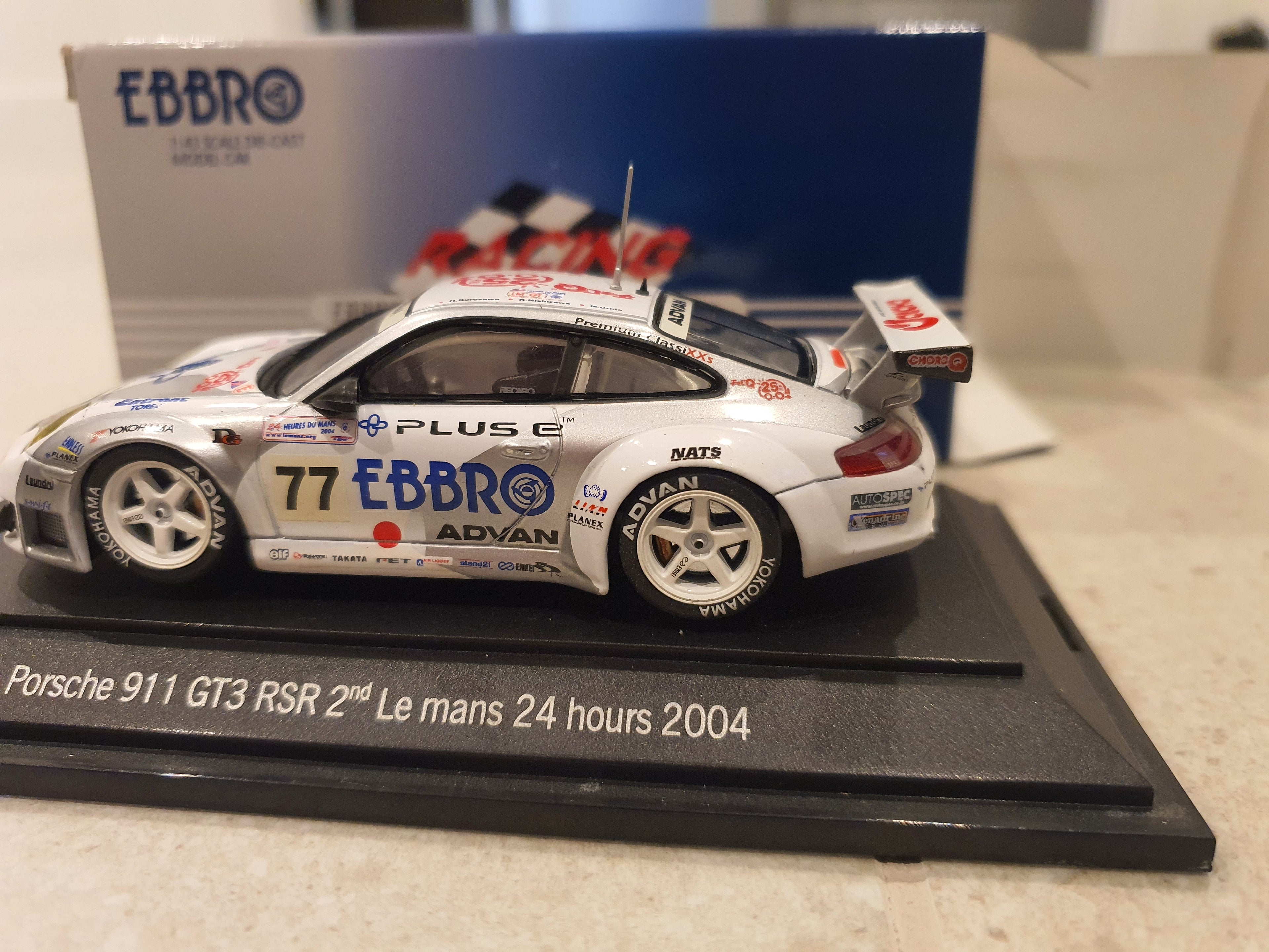 Porsche 911 GT3 RSR by Ebbro 1/43 scale 2nd place Le Mans 24 hr