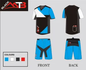 Premium MTB Shirt – Cerulean Blue & Black