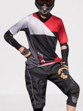 “Raptor” Men’s MTB Kit – Jet Black Enduro DH Shorts & Red/Black MTB Shirt