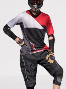 “Raptor” Men’s MTB Kit – Jet Black Enduro DH Shorts & Red/Black MTB Shirt